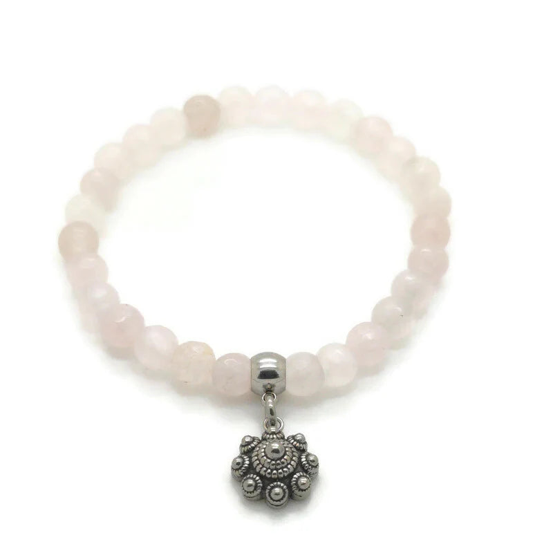 RVS Zeeuwse knop armband - Natuursteen