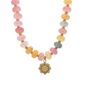 RVS Zeeuwse knop ketting - Glaskralen multicolor | MYKK Jewelry