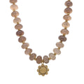 RVS Zeeuwse knop ketting - Glaskralen bruin | MYKK Jewelry