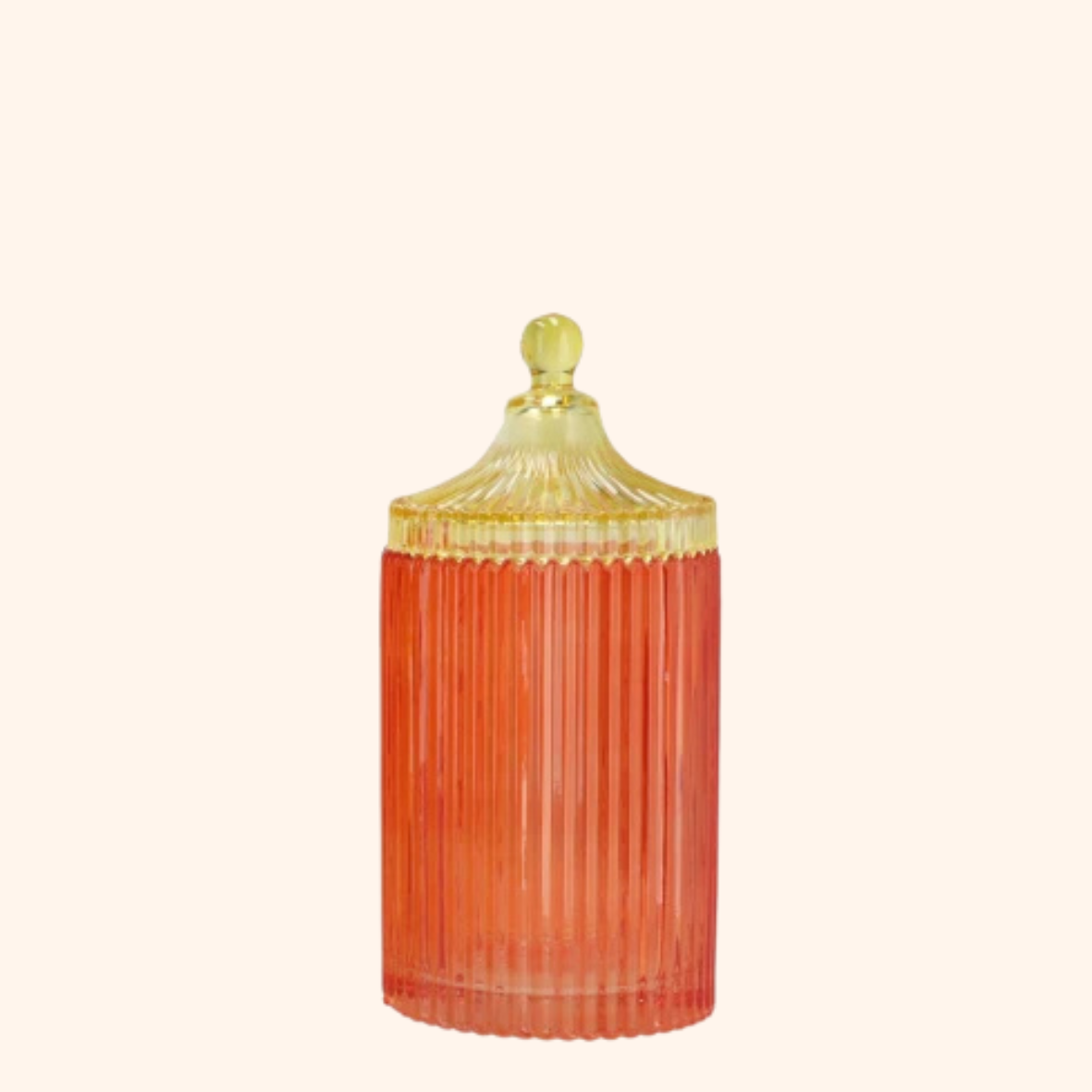 Bicolore Oranje Opbergpot met Deksel