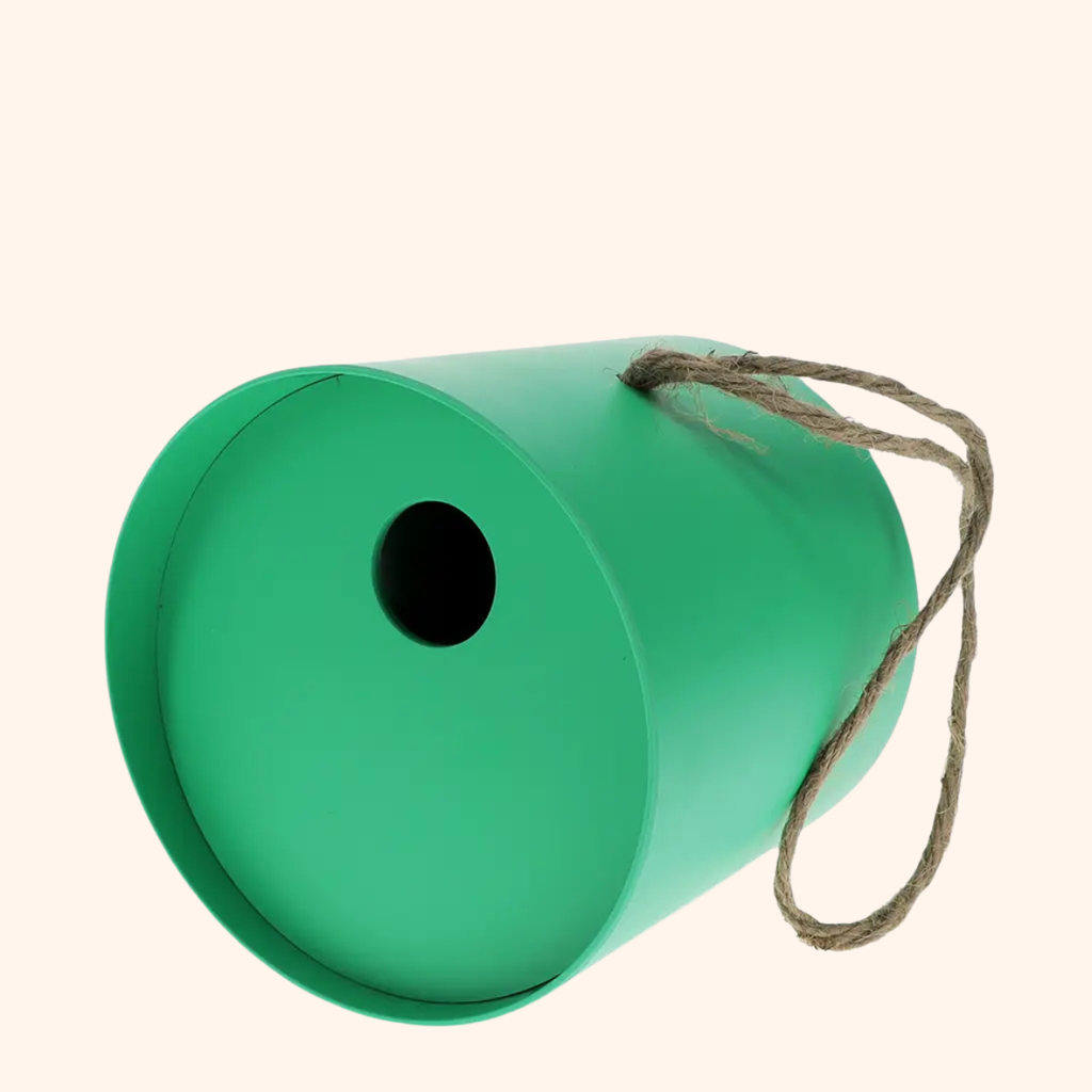Rond vogelhuisje van bamboevezel - Groen