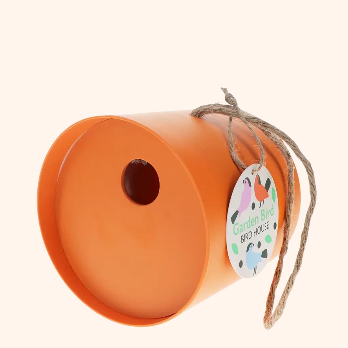 Rond vogelhuisje van bamboevezel - Oranje