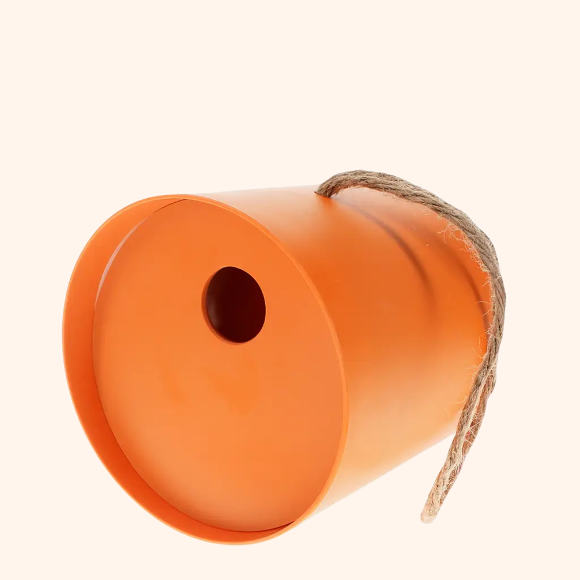 Rond vogelhuisje van bamboevezel - Oranje