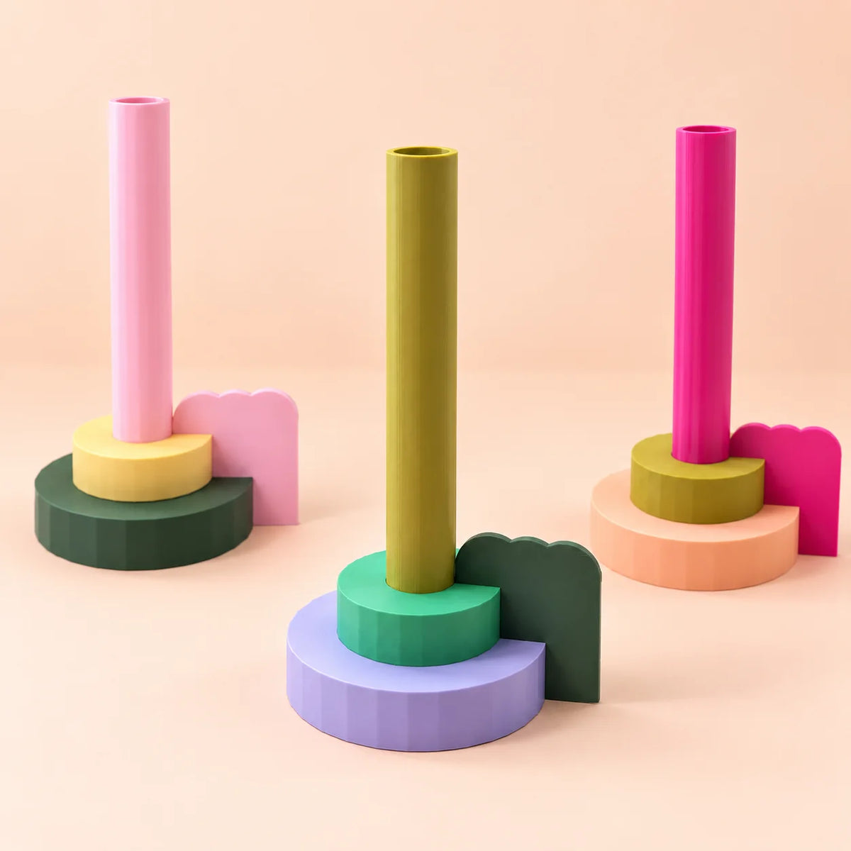 x Spot bundel vaasje neon roze