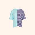Half & Half T-shirt – Speels design met een comfortabele oversized fit