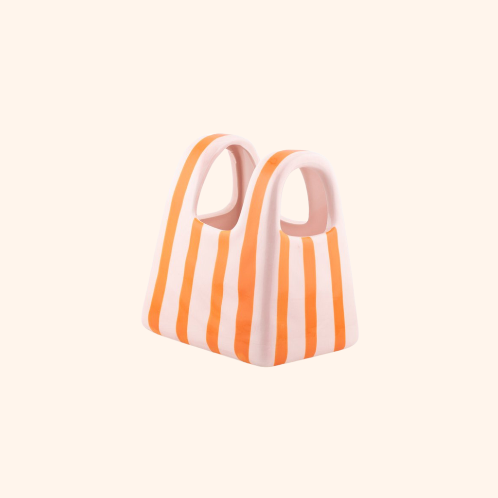 Tas Vaas Roze Oranje Gestreept