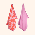 Theedoek & Handdoek Set – Coral Kiss Blad