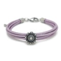RVS Zeeuwse knop armband - Lila metallic leer | MYKK Jewelry