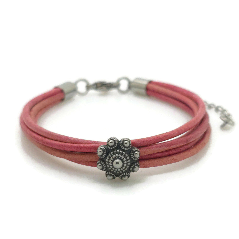 RVS Zeeuwse knop armband - Vintage roze | MYKK Jewelry