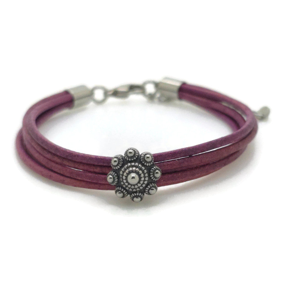 RVS Zeeuwse knop armband - Vintage paars | MYKK Jewelry