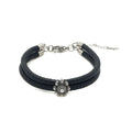 Zeeuwse knop armband - Stitched leer zwart | MYKK Jewelry