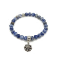 RVS Zeeuwse knop armband - Natuursteen Sodaliet | MYKK Jewelry