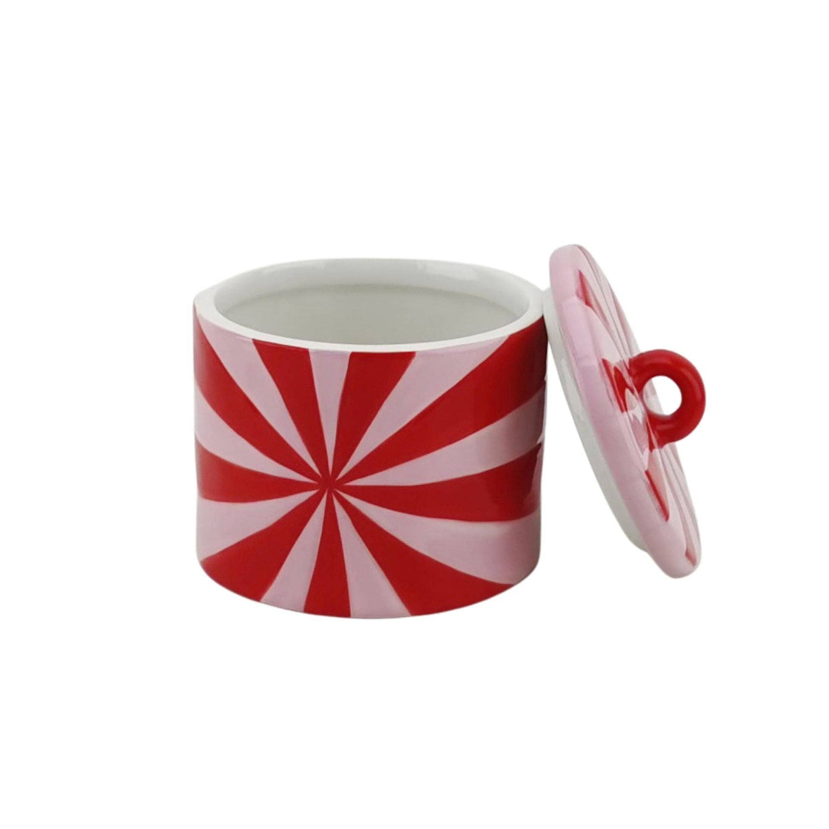 Bewaarpot - Swirl - Rood/roze - 11x11x11,5 cm