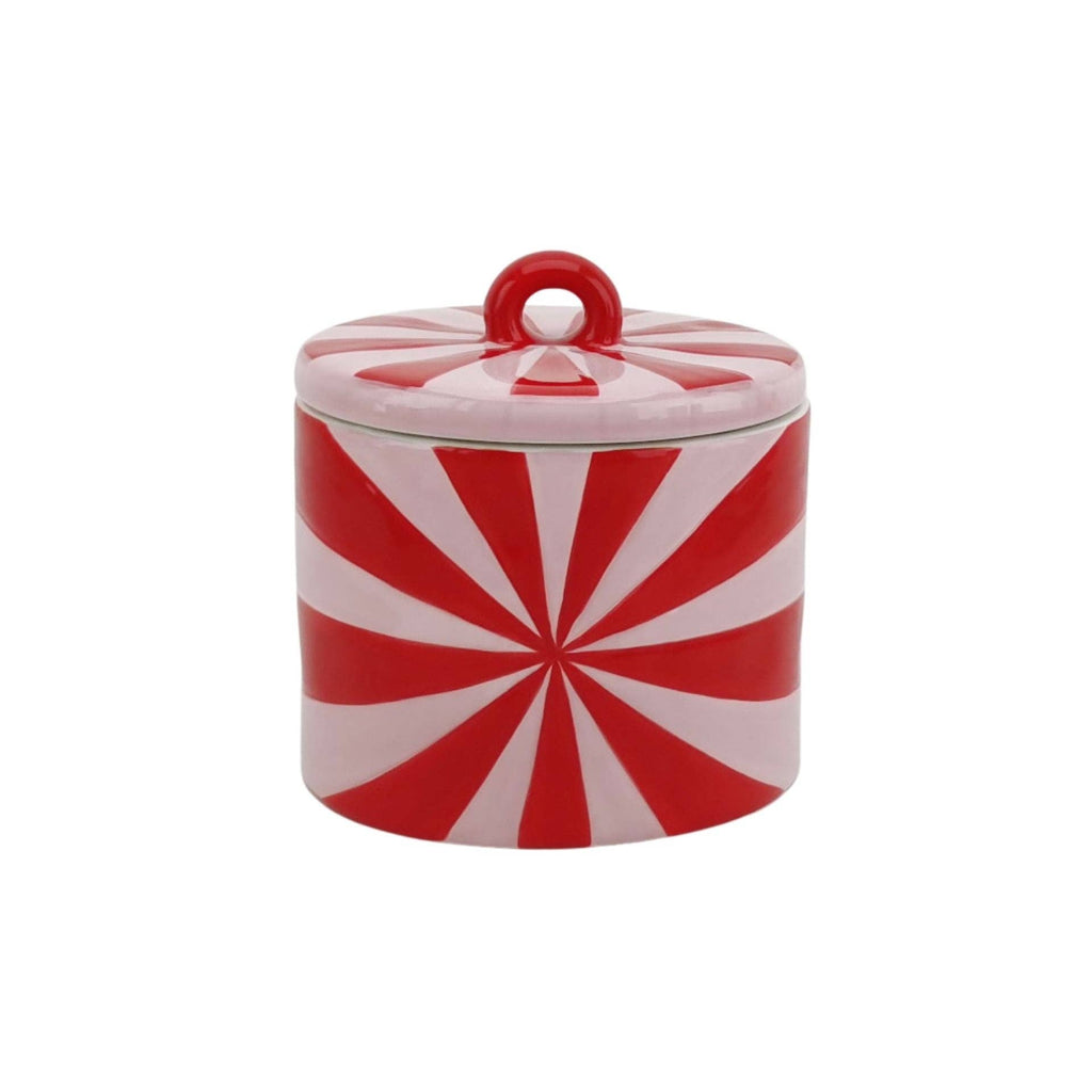 Bewaarpot - Swirl - Rood/roze - 11x11x11,5 cm