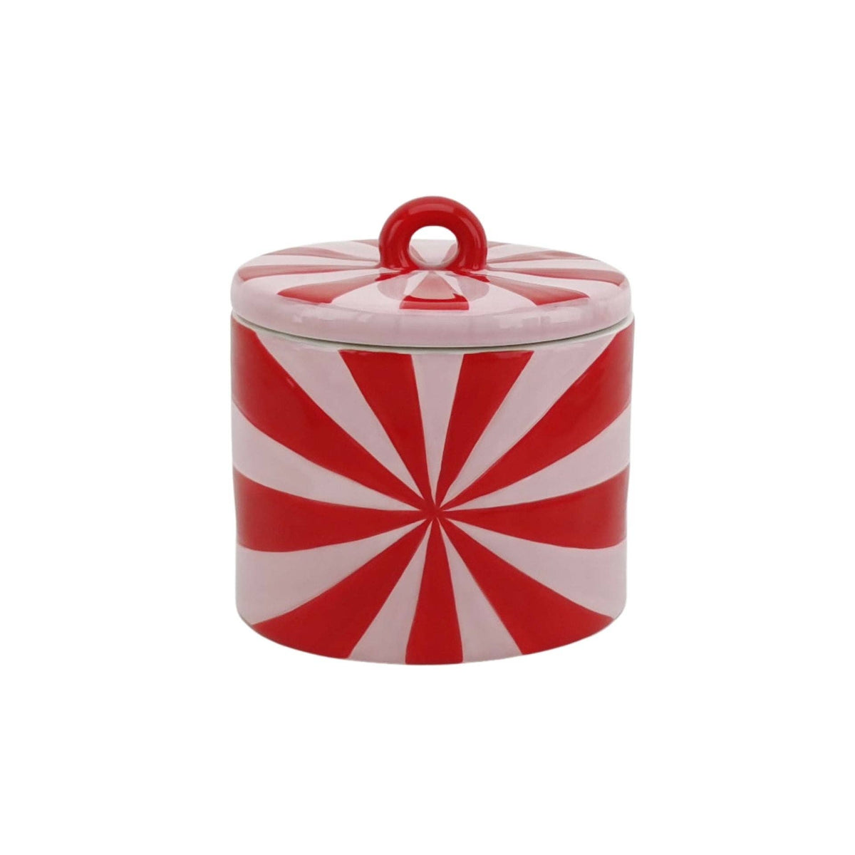 Bewaarpot - Swirl - Rood/roze - 11x11x11,5 cm