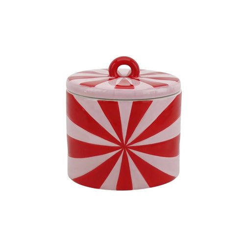 Bewaarpot - Swirl - Rood/roze - 11x11x11,5 cm