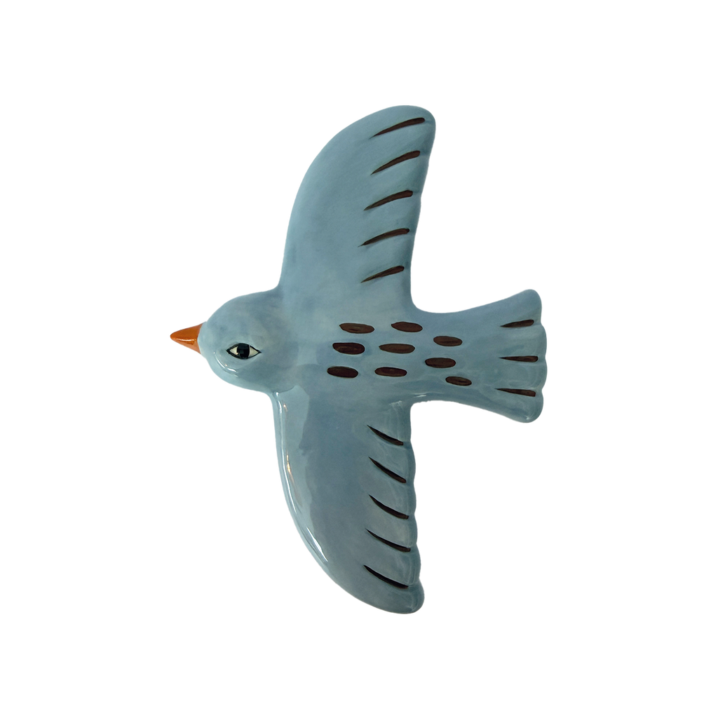 Keramische Wandvogel Groot – Blauw | 14,2 cm