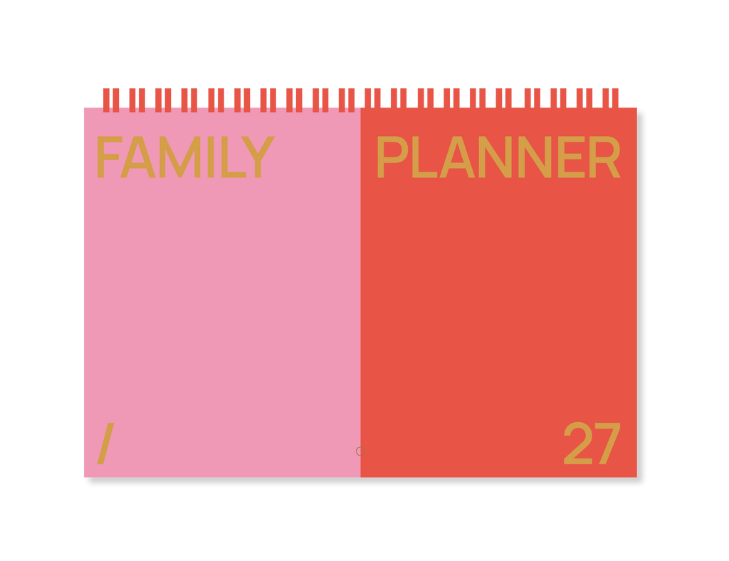 A-Journal Gezinsplanner 2027 - Roze Rood