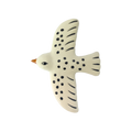 Keramische Wandvogel – Gebroken Wit met Zwarte Stippen - 14 cm