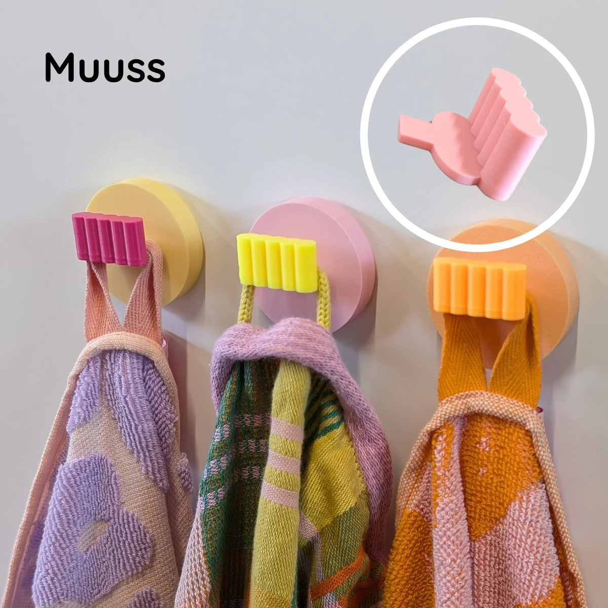 MUUSS – wanddecoratie - Handdoekhaakje