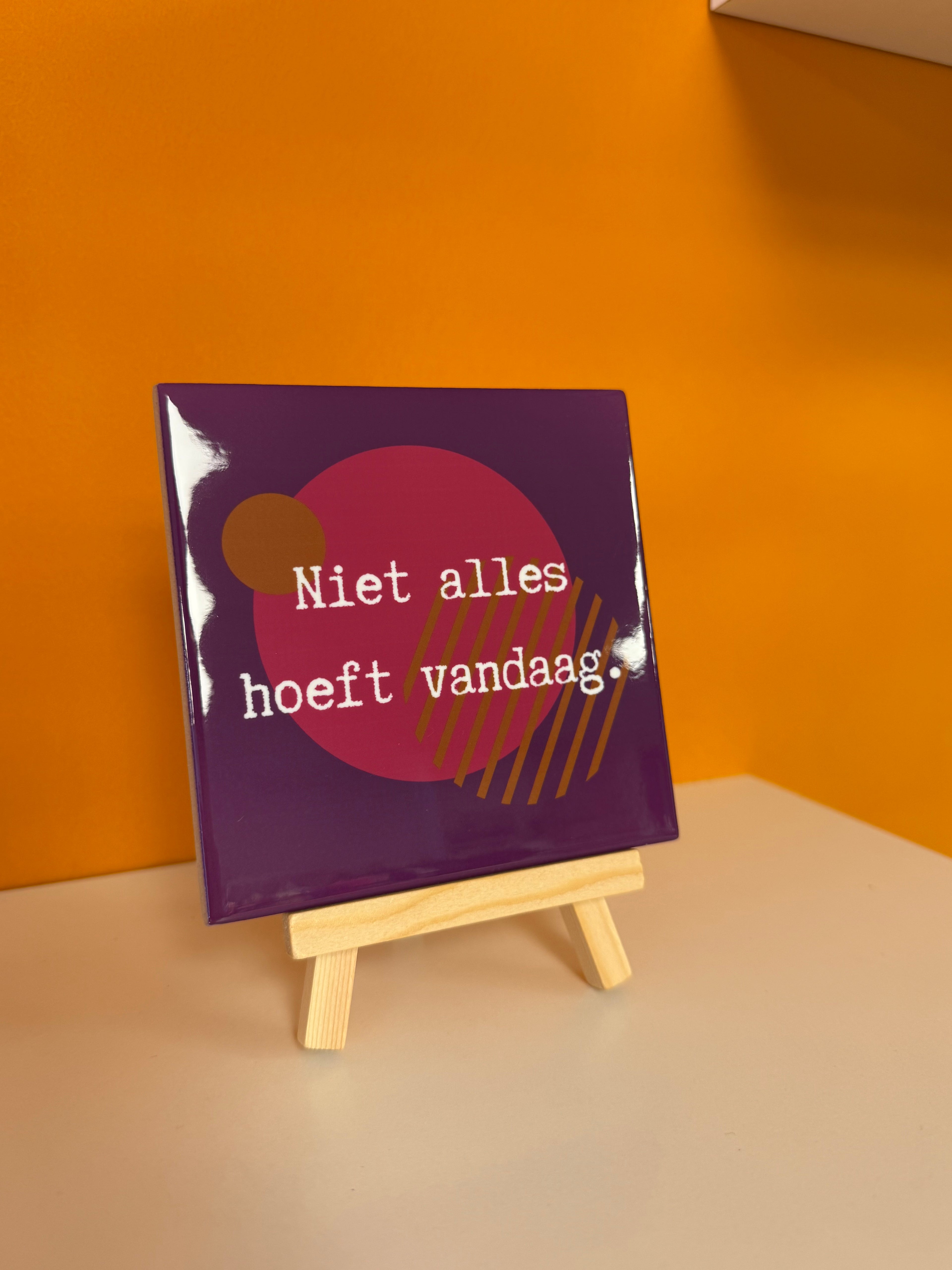 Tegeltje - niet alles hoeft vandaag