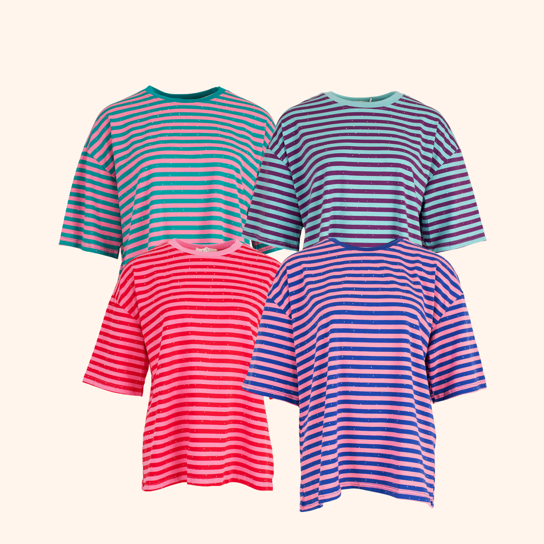 Gestreepte Glitter Top